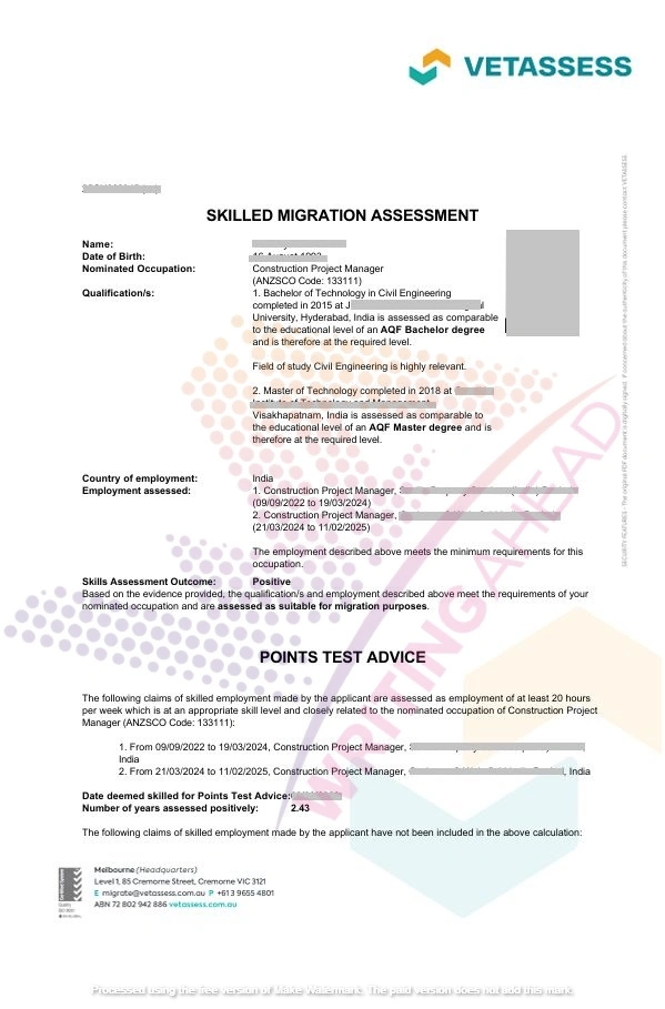 Vetassess Approval