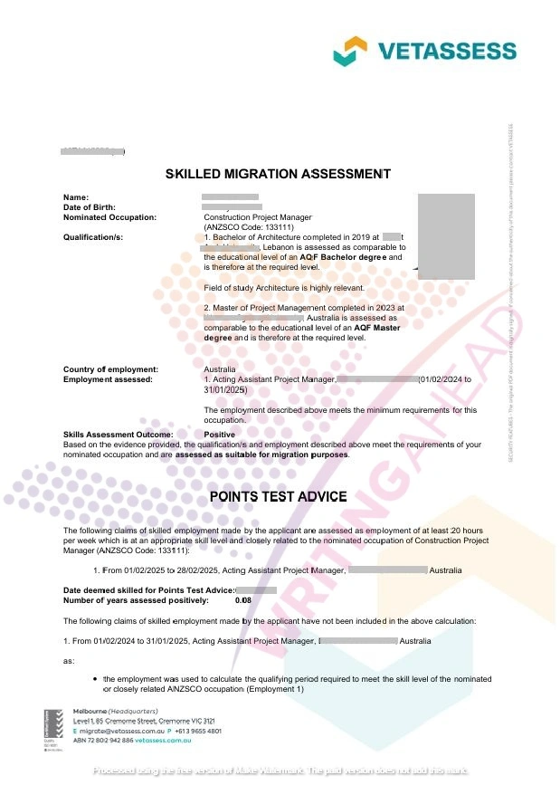 Vetassess Outcomes